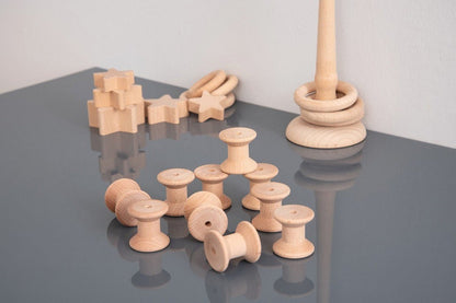 Natural Wooden Spools - ABC School Supplies
