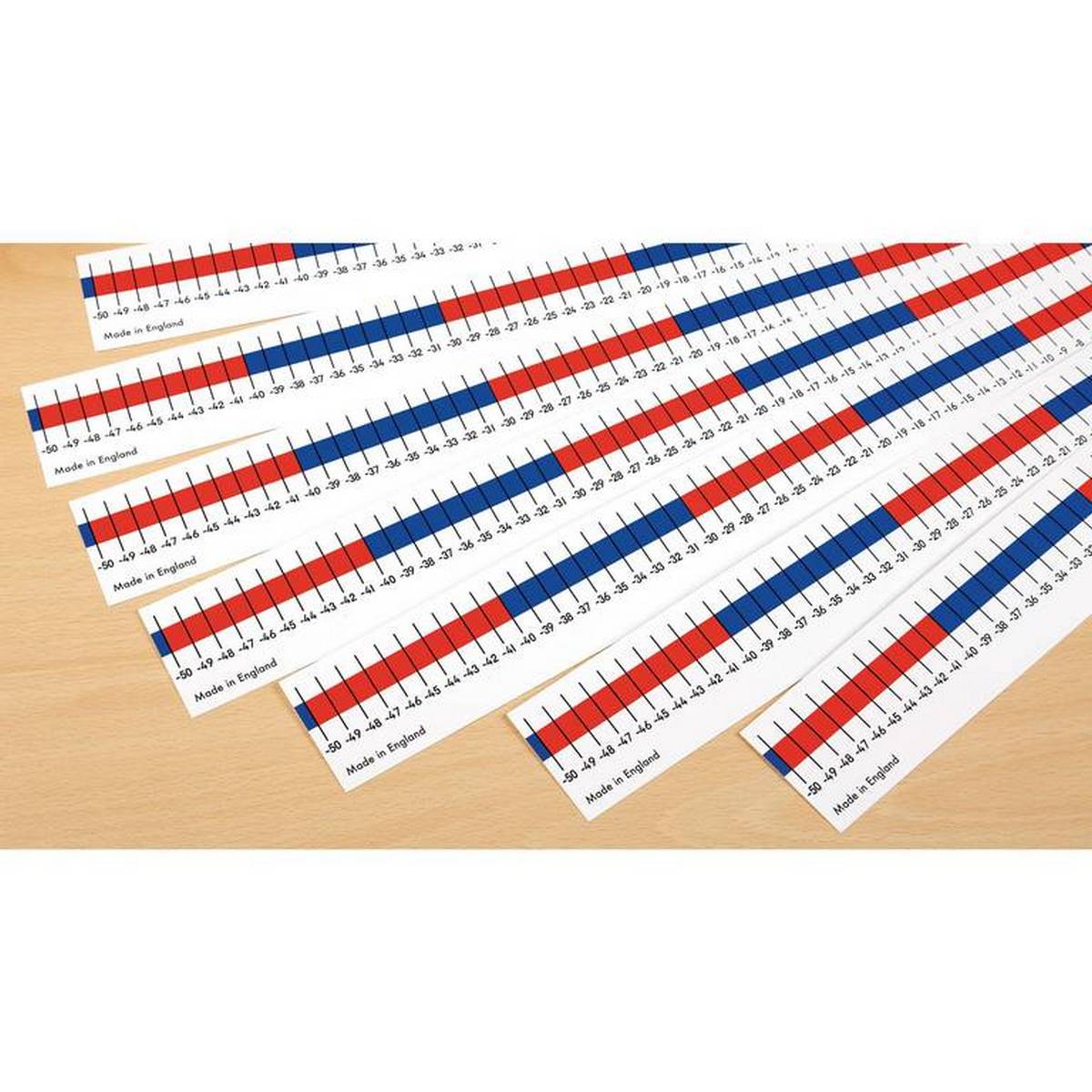 Negative/Positive Number Lines -50 To +50 Pack Of 5 - ABC School Supplies