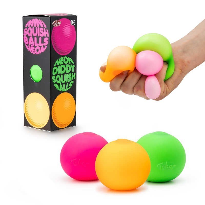 Neon Diddy Squish Balls Pack Of 3 - ABC School Supplies