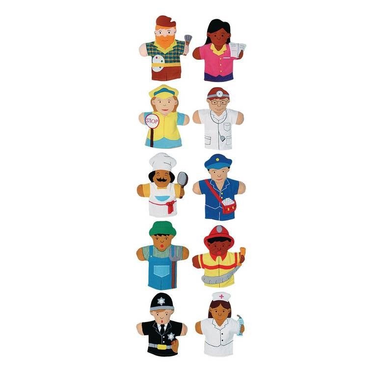 Occupational Hand Puppets Set Of 10 - ABC School Supplies