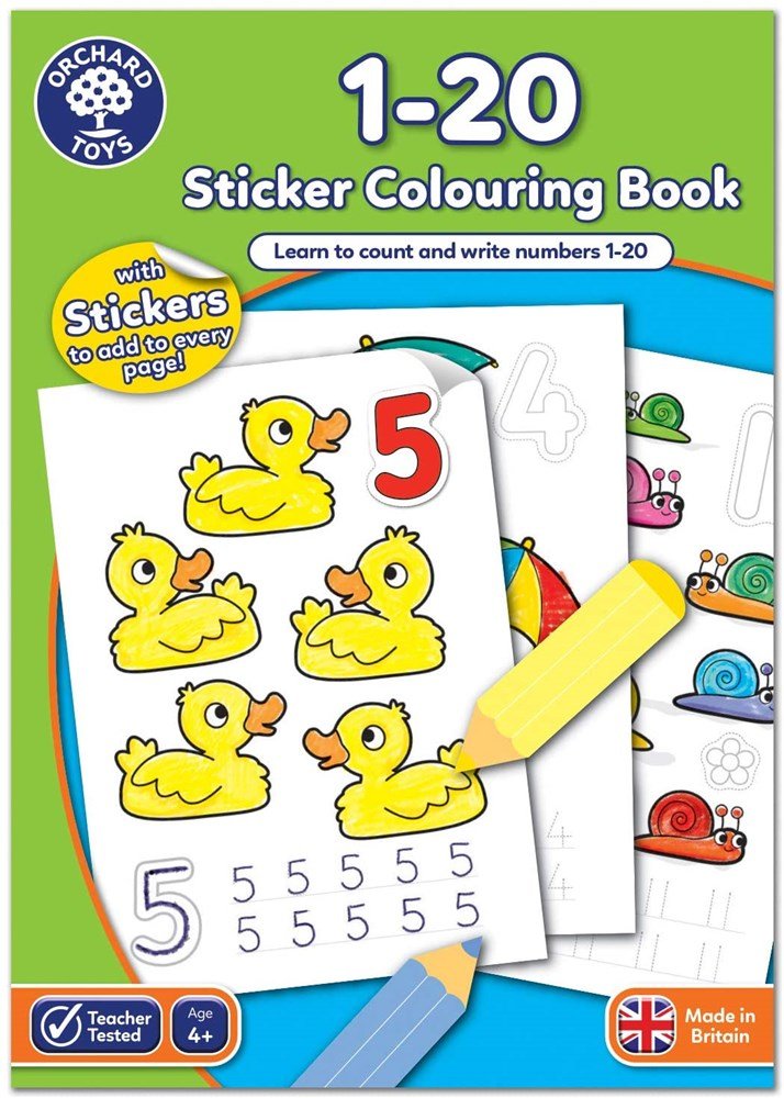 Orchard Toys 1-20 Sticker Colouring Book - ABC School Supplies