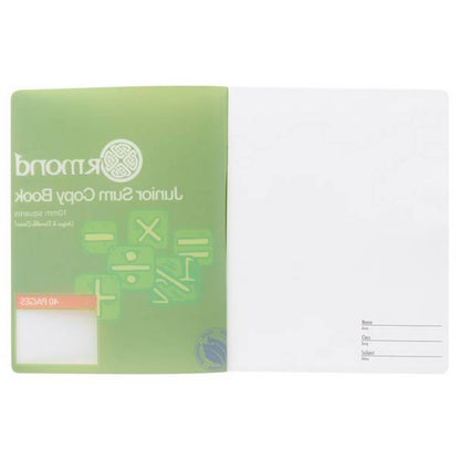 Ormond 40Pg 10mm Sq Durable Cover Junior Sum Copy - Pack Of 20 - ABC School Supplies