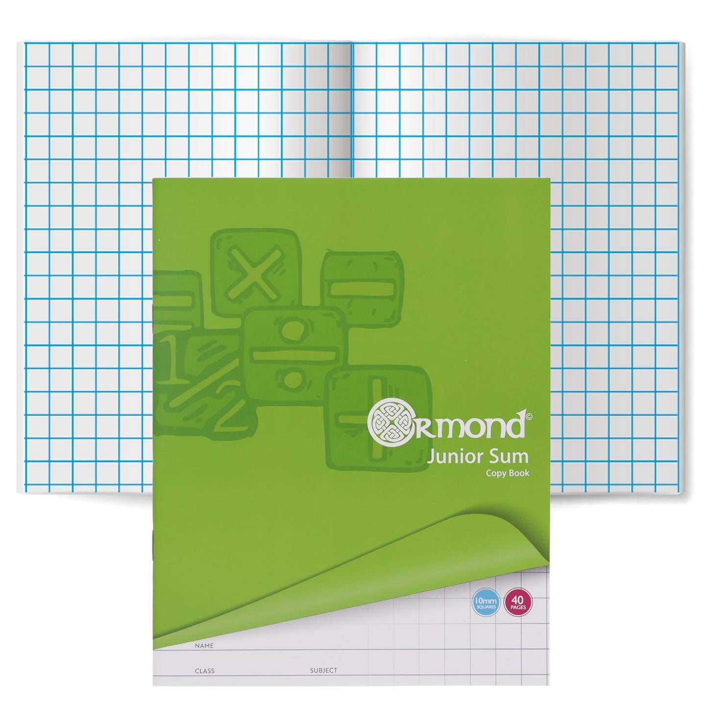 Ormond 40Pg 10mm Sq Junior Sum Copy - Pack of 20 - ABC School Supplies