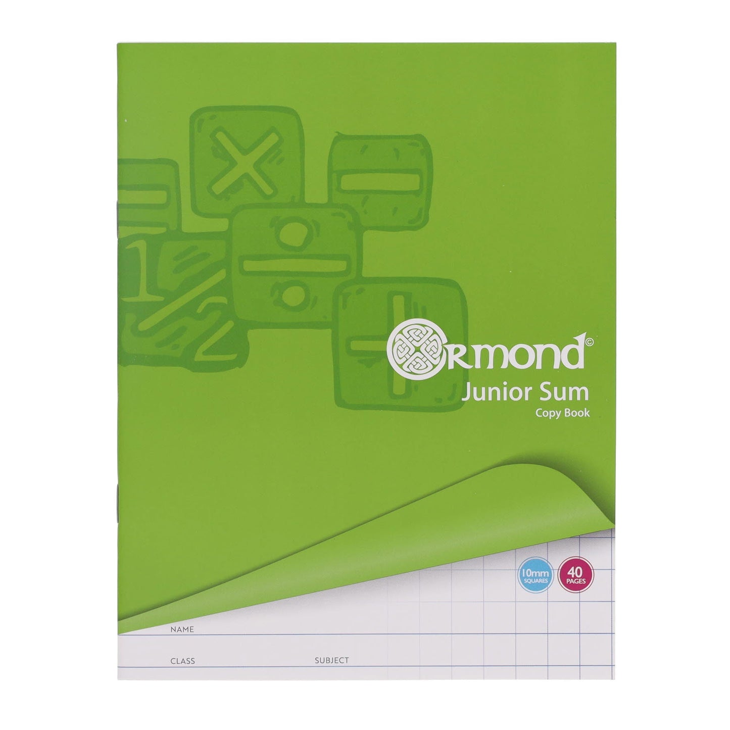 Ormond 40Pg 10mm Sq Junior Sum Copy - Pack of 20 - ABC School Supplies