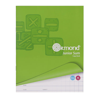 Ormond 40Pg 10mm Sq Junior Sum Copy - Pack of 20 - ABC School Supplies
