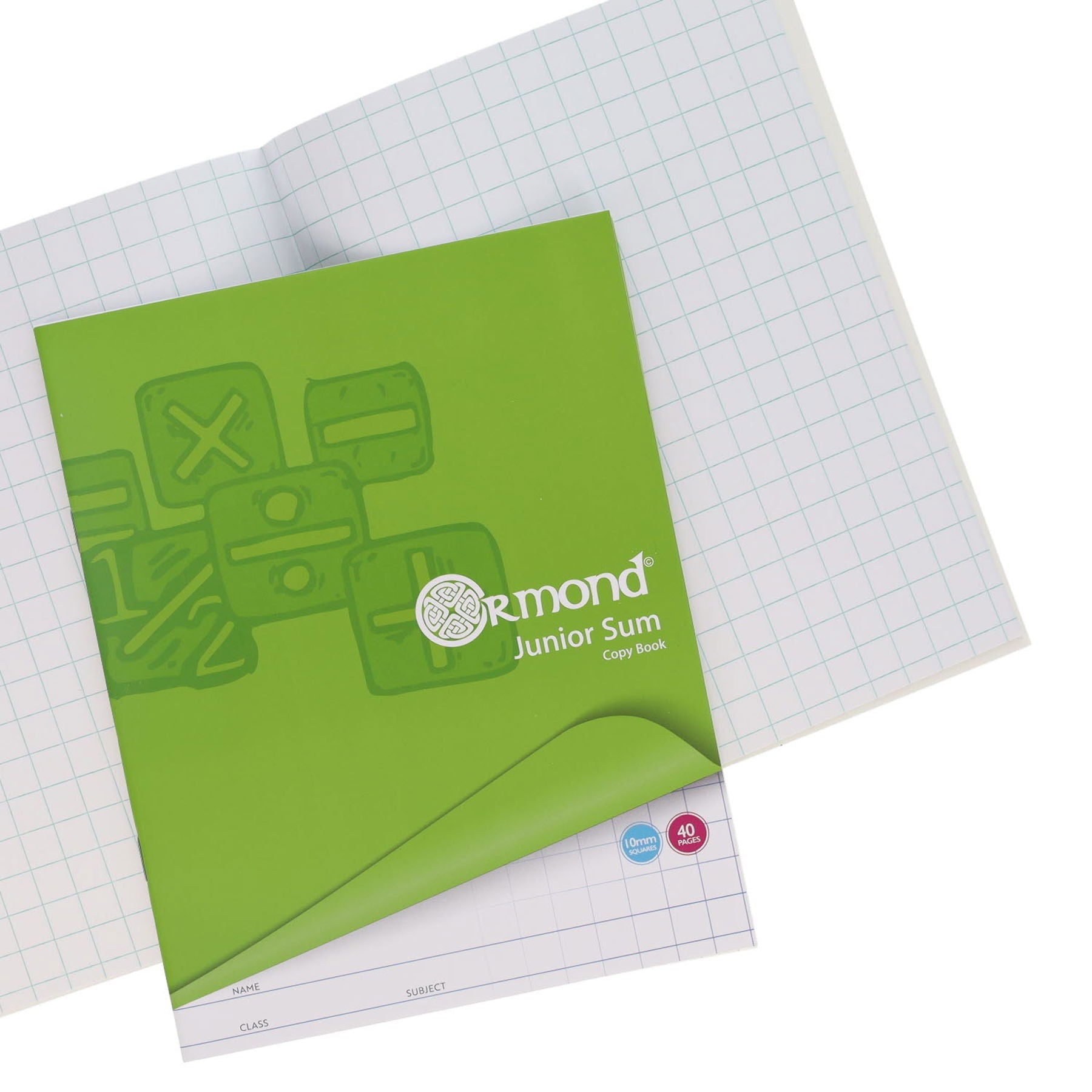 Ormond 40Pg 10mm Sq Junior Sum Copy - Pack of 20 - ABC School Supplies