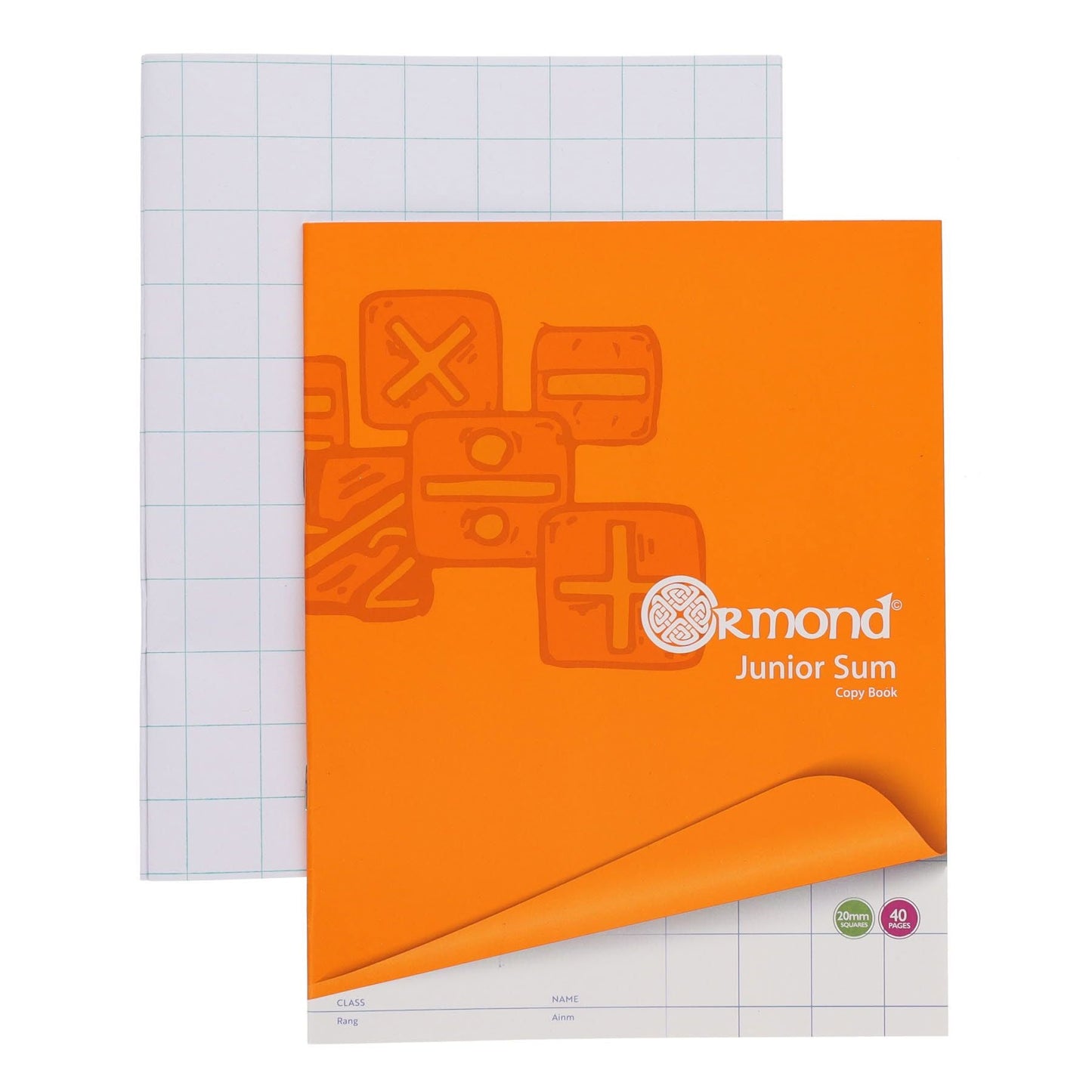 Ormond 40Pg 20mm Sq Junior Sum Copy - 20 Pack - ABC School Supplies