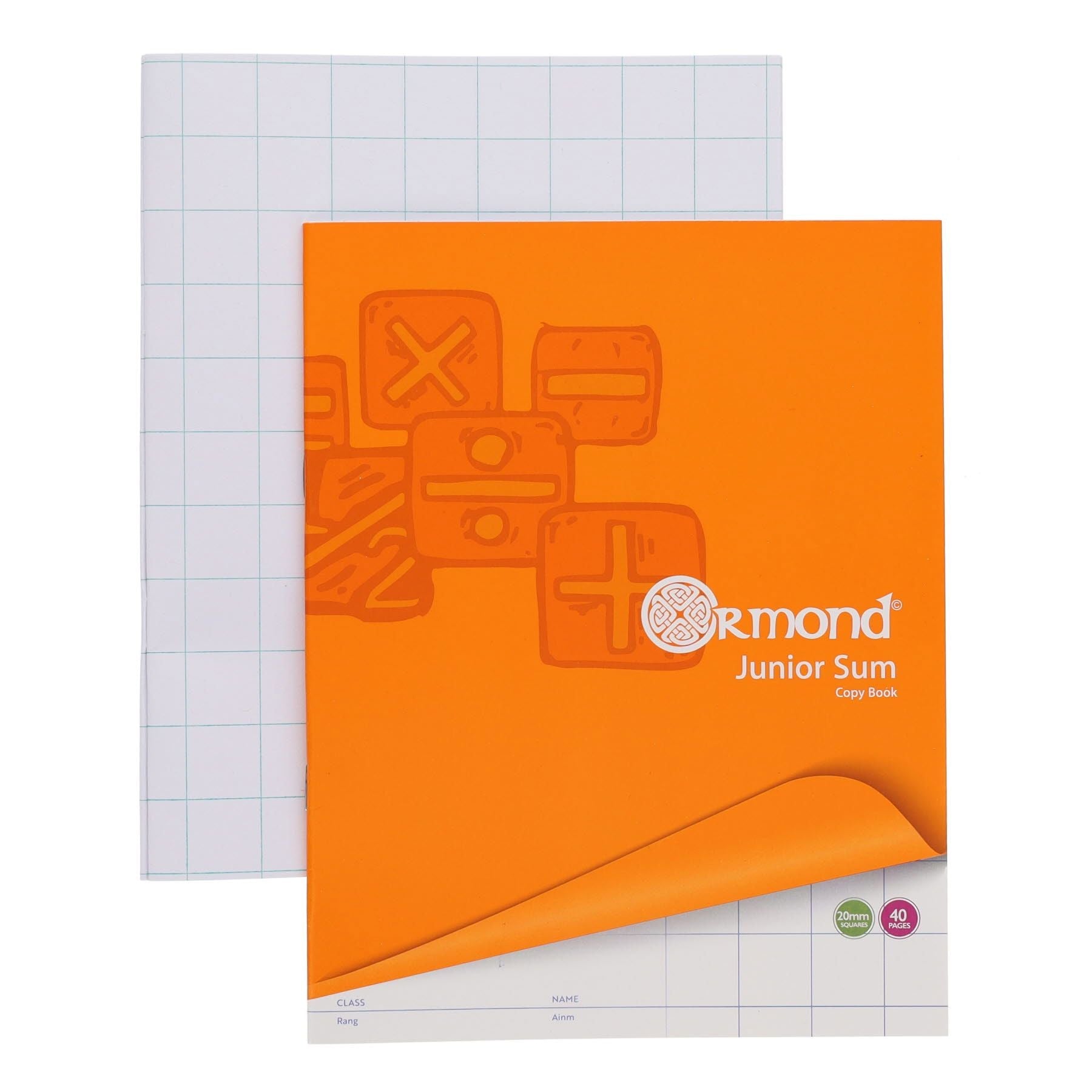 Ormond 40Pg 20mm Sq Junior Sum Copy - 20 Pack - ABC School Supplies