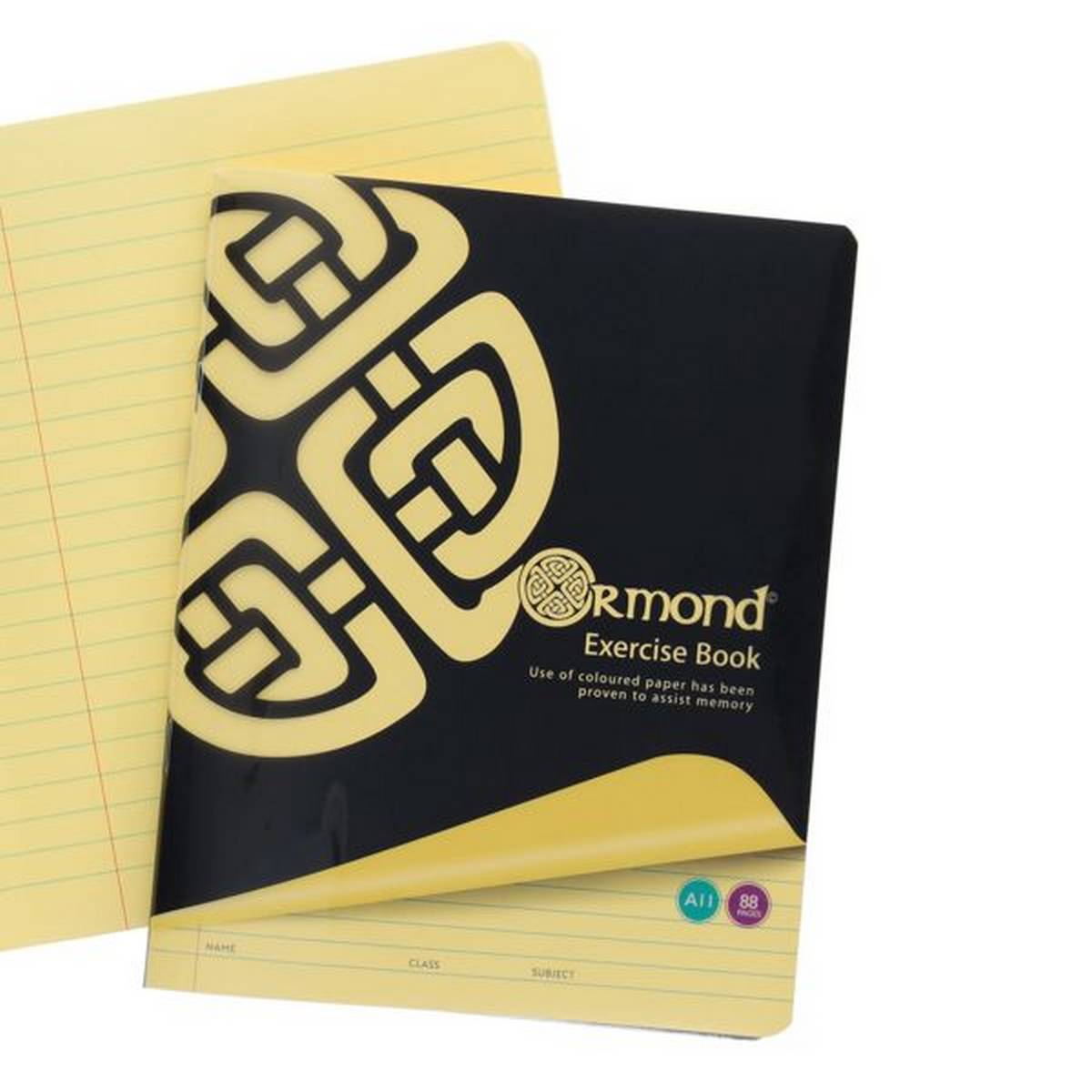 Ormond 88Pg A11 Visual Memory Aid Durable Cover Copy Book - Yellow - ABC School Supplies