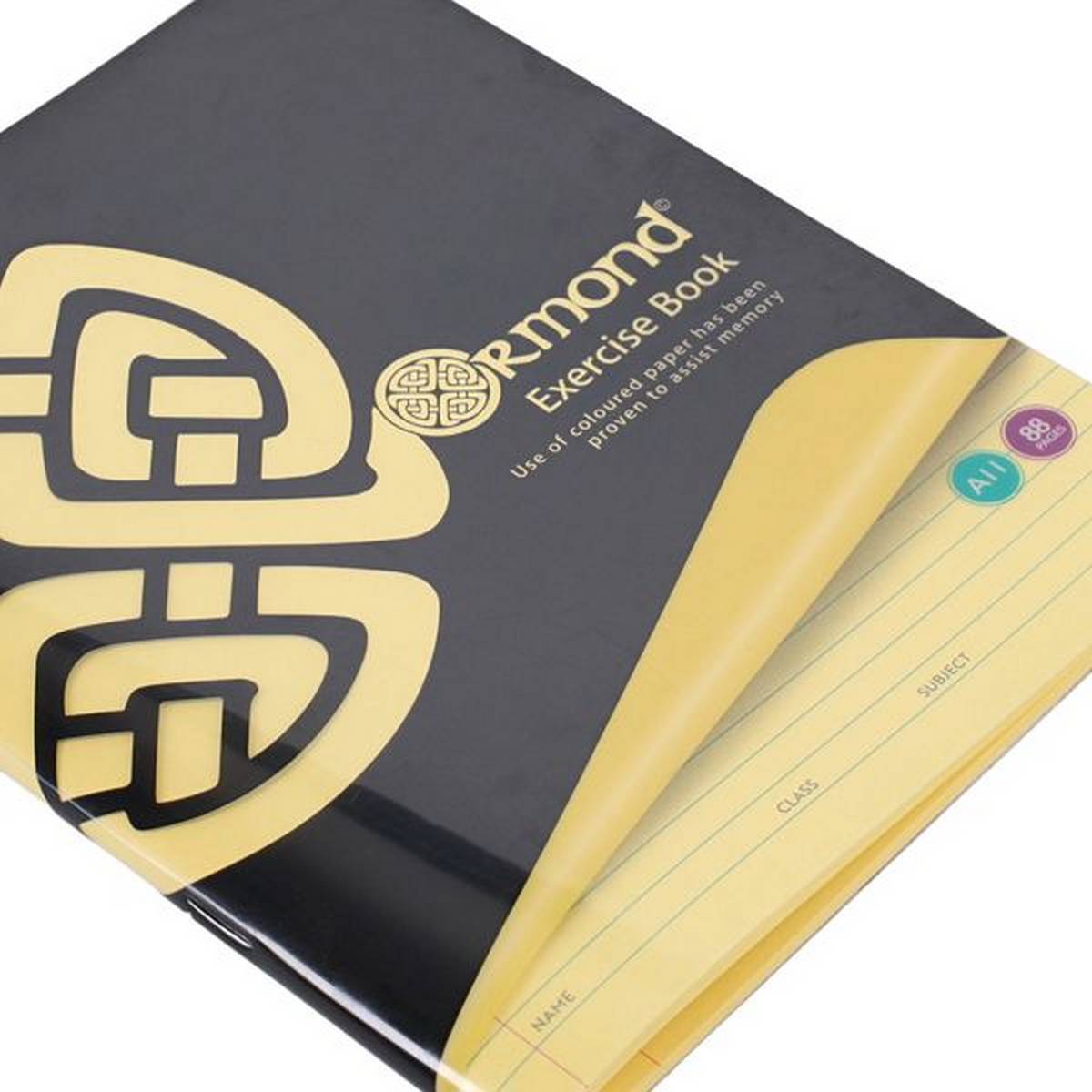 Ormond 88Pg A11 Visual Memory Aid Durable Cover Copy Book - Yellow - ABC School Supplies