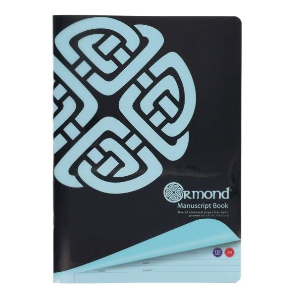 Ormond A4 120Pg Durable Cover Visual Memory Aid Manuscript Book - Blue - ABC School Supplies
