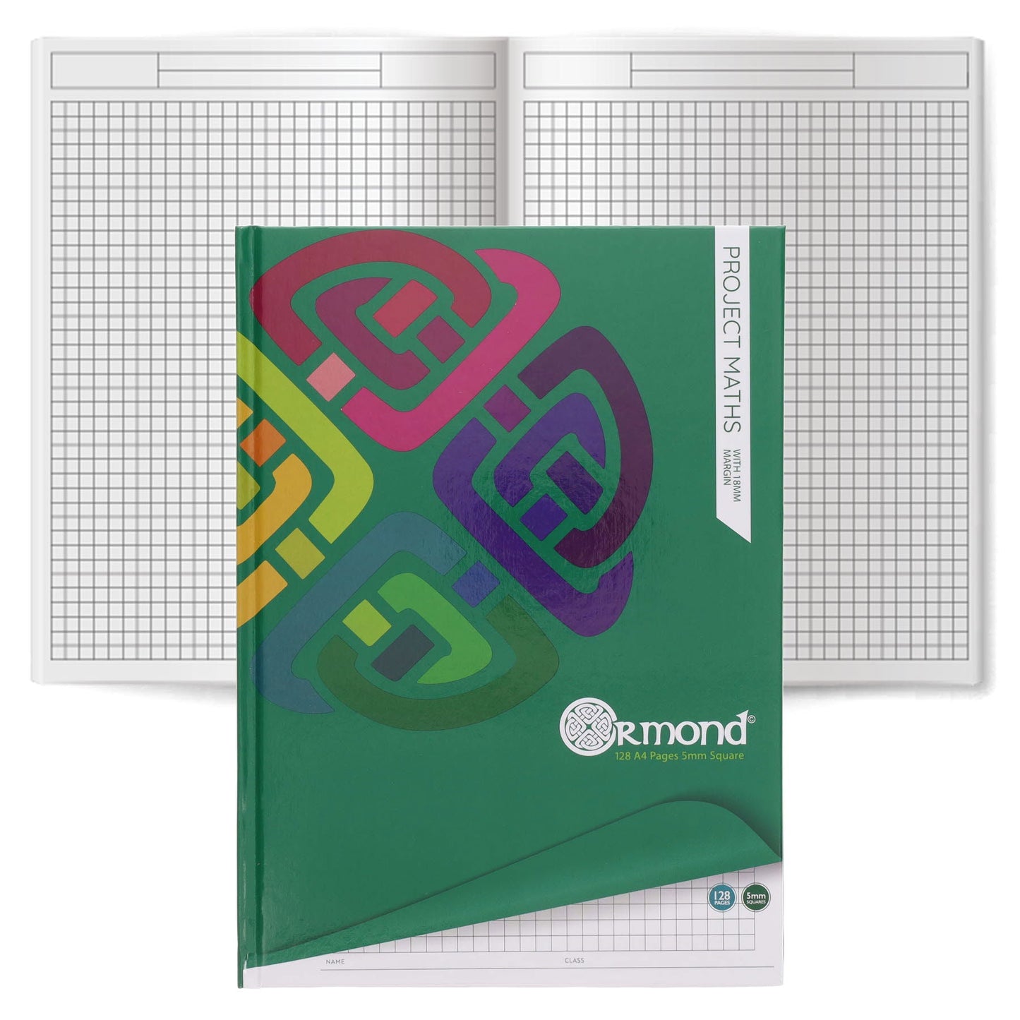 Ormond A4 128 Page 5mm Sq Hardcover Project Maths Copy - ABC School Supplies