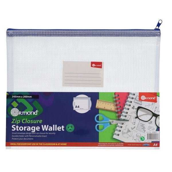 Ormond A4+ Durable Storage Wallet - ABC School Supplies