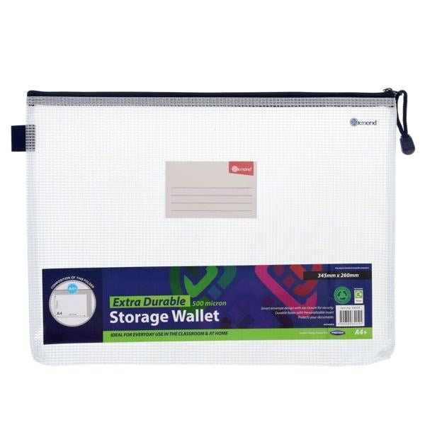 Ormond A4+ Extra Durable Mesh Wallet - Clear Pearl - ABC School Supplies