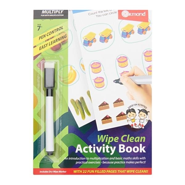 **Ormond A5 Wipe Clean Activity Book - Multiplication - ABC School Supplies