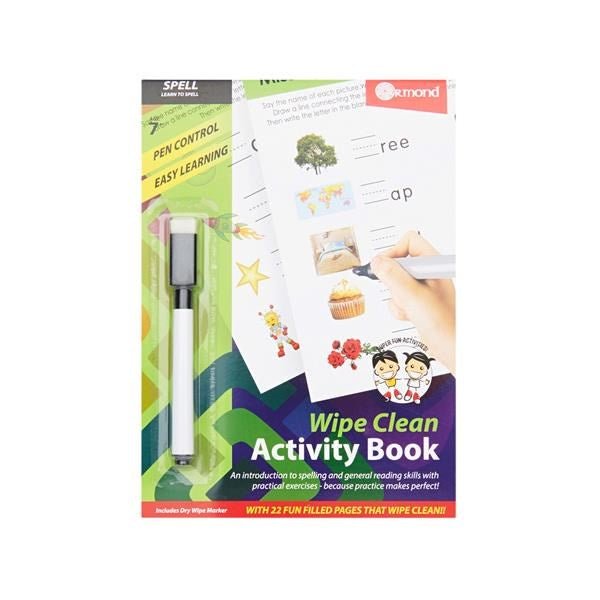 Ormond A5 Wipe Clean Activity Book - Spellings - ABC School Supplies