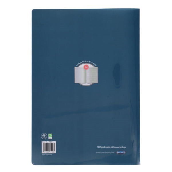 Ormond Blue A4 120pg Manuscript Book Durable Cover - Pack of 480 - ABC School Supplies