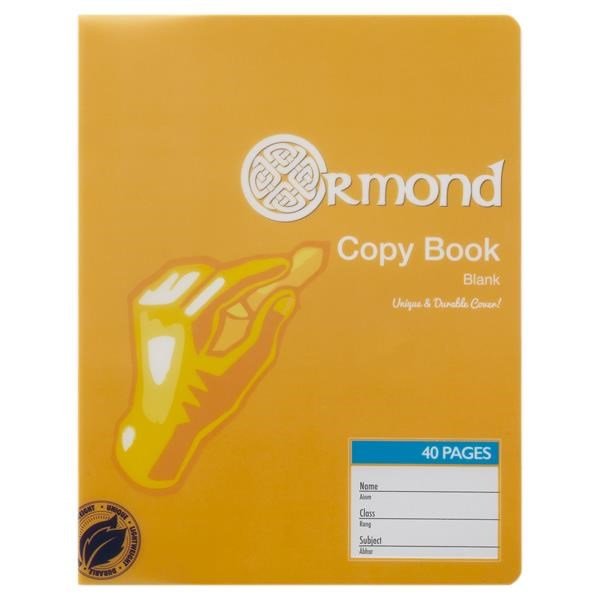 Ormond Durable Cover Blank Copy 40 Page - Pack Of 20 - ABC School Supplies