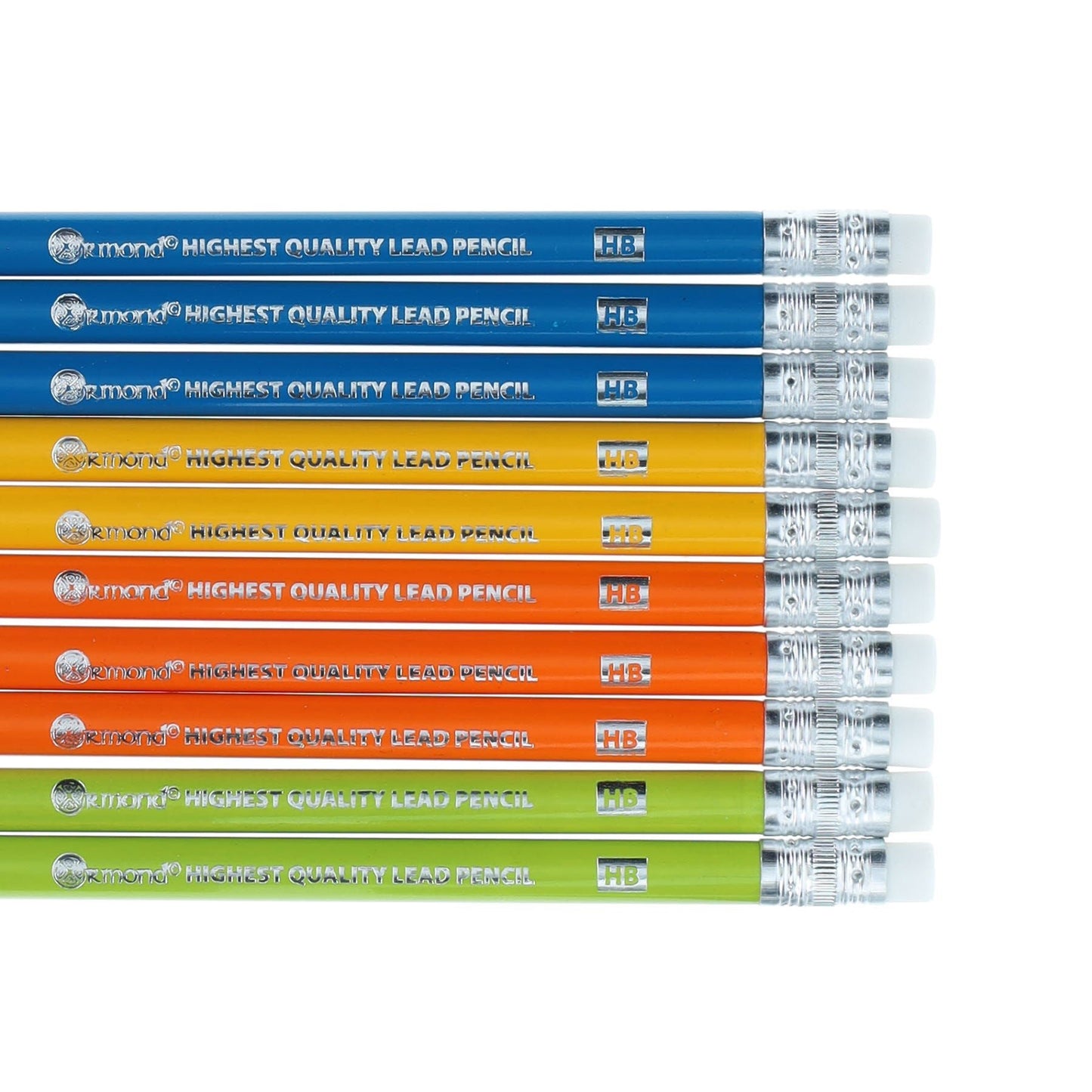 Ormond HB Neon Rubber Tipped Pencils Pack of 10 - ABC School Supplies