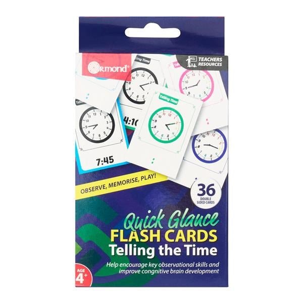 Ormond Quick Glance Flash Cards - Telling Time - ABC School Supplies