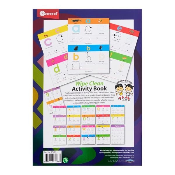 **Ormond Wipe Clean Activity Book - Alphabet Lower Case Letters - ABC School Supplies
