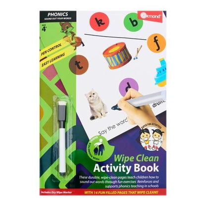 **Ormond Wipe Clean Activity Book - Phonics - ABC School Supplies