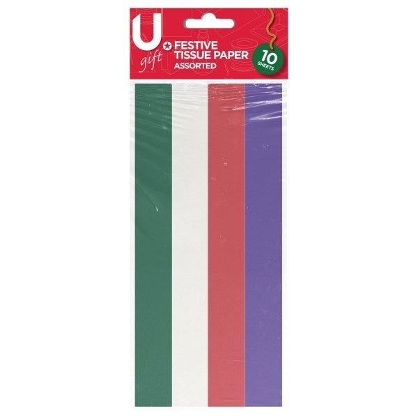 **Festive Tissue Paper - 10 Sheets
