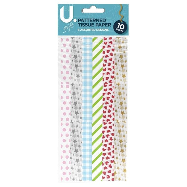**Patterned Tissue Paper - 10 Sheets