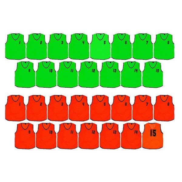 (Pack of 15) Mesh Numbered 1 - 15 Training Bibs (Infants, Kids) - ABC School Supplies