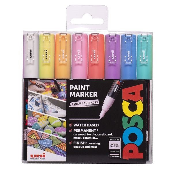 Paint Marker Extra Fine Tip Pack of 8 Assorted Pastel - ABC School Supplies