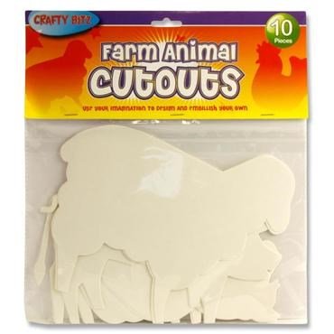 **Paper Cutouts - Farm Animals Set Of 10 - ABC School Supplies