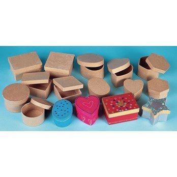 Papier Mache Boxes - Pack Of 12 - ABC School Supplies