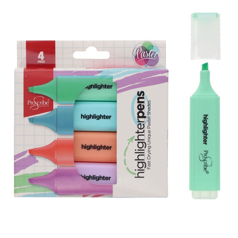Pastel Highlighters Pack of 4 - ABC School Supplies