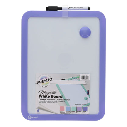 Pastel Magnetic Dry Wipe Whiteboard With Dry Erase Marker - ABC School Supplies