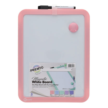 Pastel Magnetic Dry Wipe Whiteboard With Dry Erase Marker - ABC School Supplies