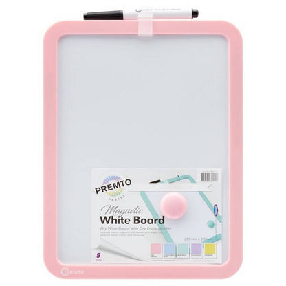 Pastel Magnetic Dry Wipe Whiteboard With Dry Erase Marker - ABC School Supplies