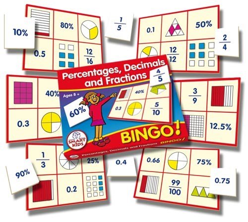 **Percentages, Decimals & Fractions Bingo - ABC School Supplies