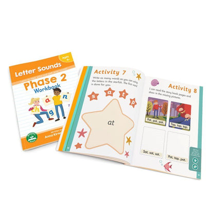 Phase 2 Letter Sounds Workbook - 12 Pack - ABC School Supplies