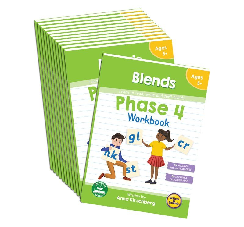 Phase 4 Blends Workbook - 12 Pack - ABC School Supplies