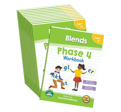 Phase 4 Blends Workbook - 12 Pack - ABC School Supplies