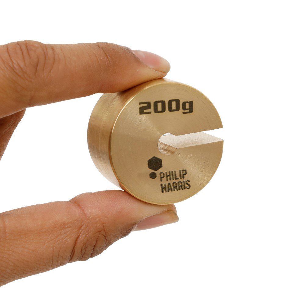 Philip Harris Hanging Slotted Masses - Brass - 1g to 200g - Pack of 10 - ABC School Supplies