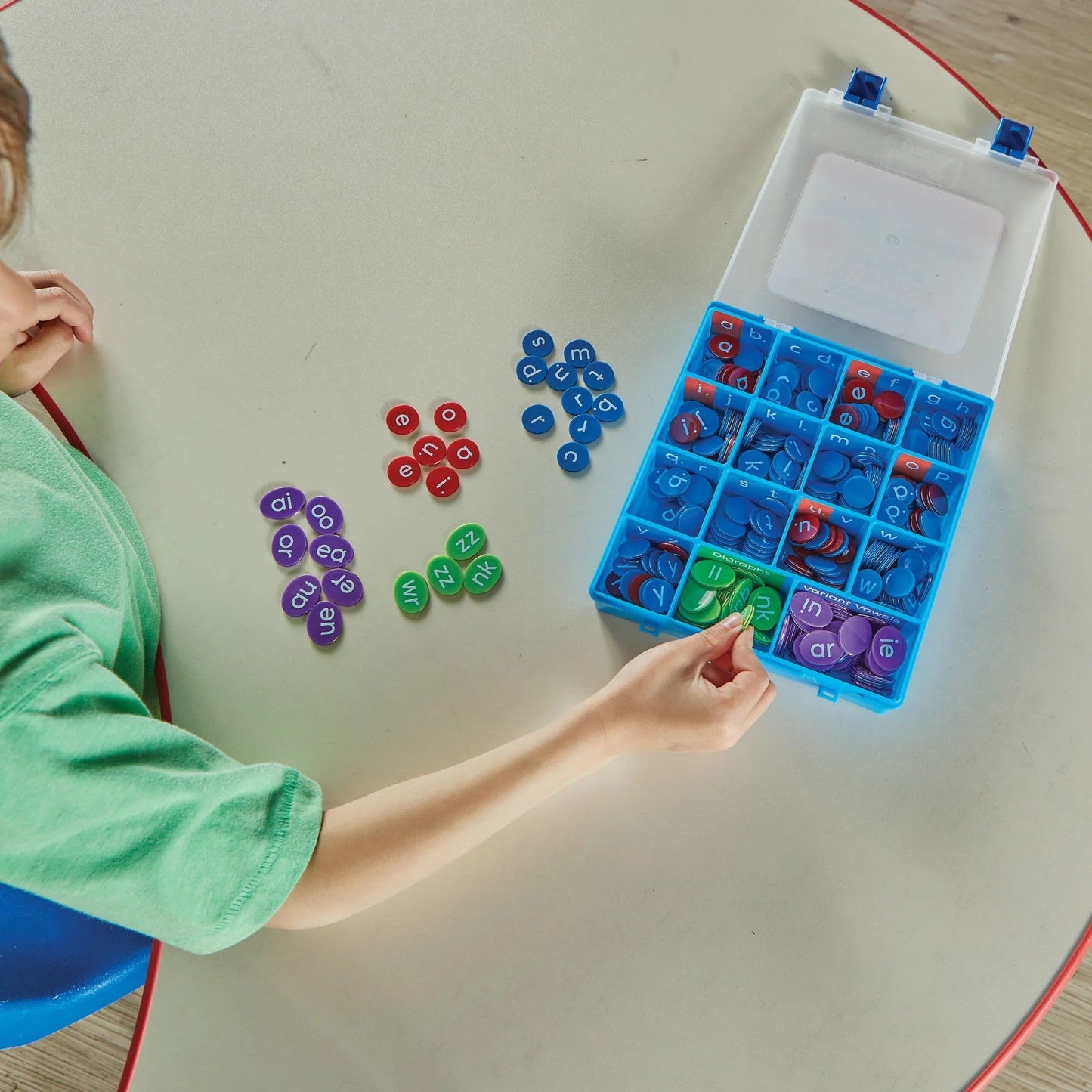 Phonics Alphabet Chips With Storage - ABC School Supplies
