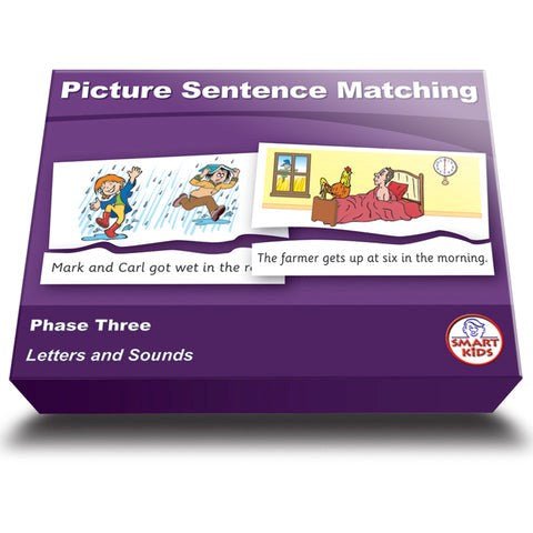 Picture Sentence Matching Phase Three Set 1 - ABC School Supplies