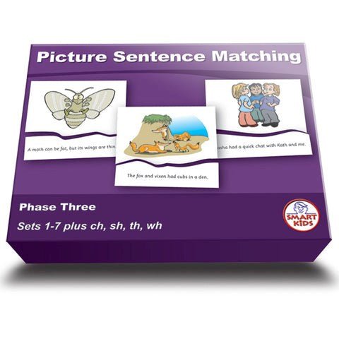 Picture Sentence Matching Phase Three Set 2 - ABC School Supplies