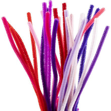 Pink/Purple/Red Chenille Stems Pipe Cleaners Pack of 25 - ABC School Supplies