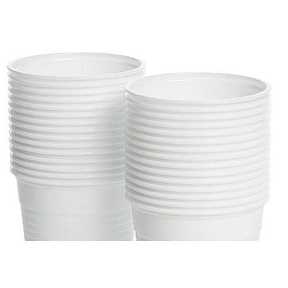 **Plastic Disposable Drinking Cups 7Oz/200Ml White Pack Of 100 - ABC School Supplies
