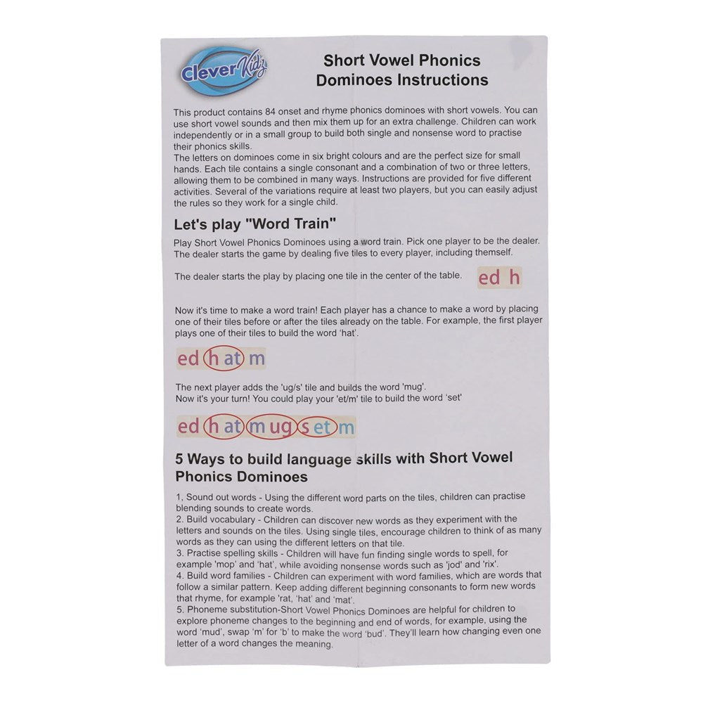 Play and Learn Phonics Dominoes 84 pcs - ABC School Supplies