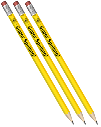 **Praise Pencils Super Spelling! (Pack Of 10) - ABC School Supplies