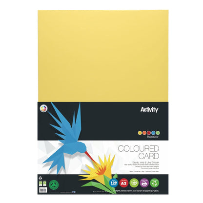 Premier A2 160G Activity Card Rainbow Assorted Colours (Pack Of 100 Sheets) - ABC School Supplies