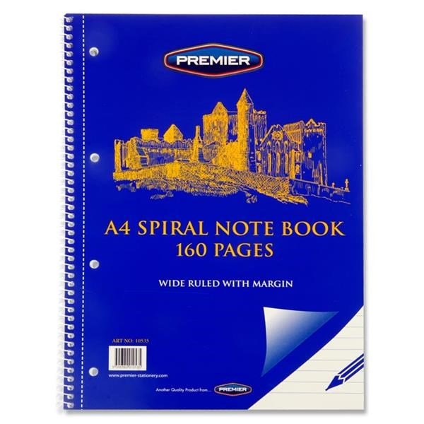Premier A4 160Pg Spiral Notebook - ABC School Supplies